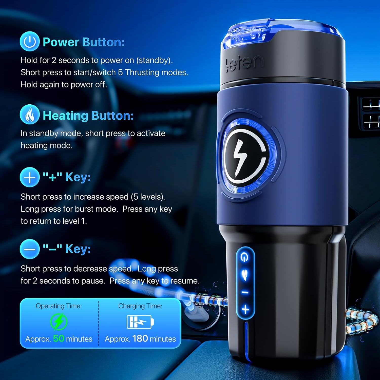 Male Masturbator Sex Toys for Men - Thrusting Male Stroker with 360° Heating, 5-Speed Smooth Motion Blowjob Adult Men'S Sex Toy, Silent Brushless Motor, Pocket Pussy Sleeve & Phone Mount