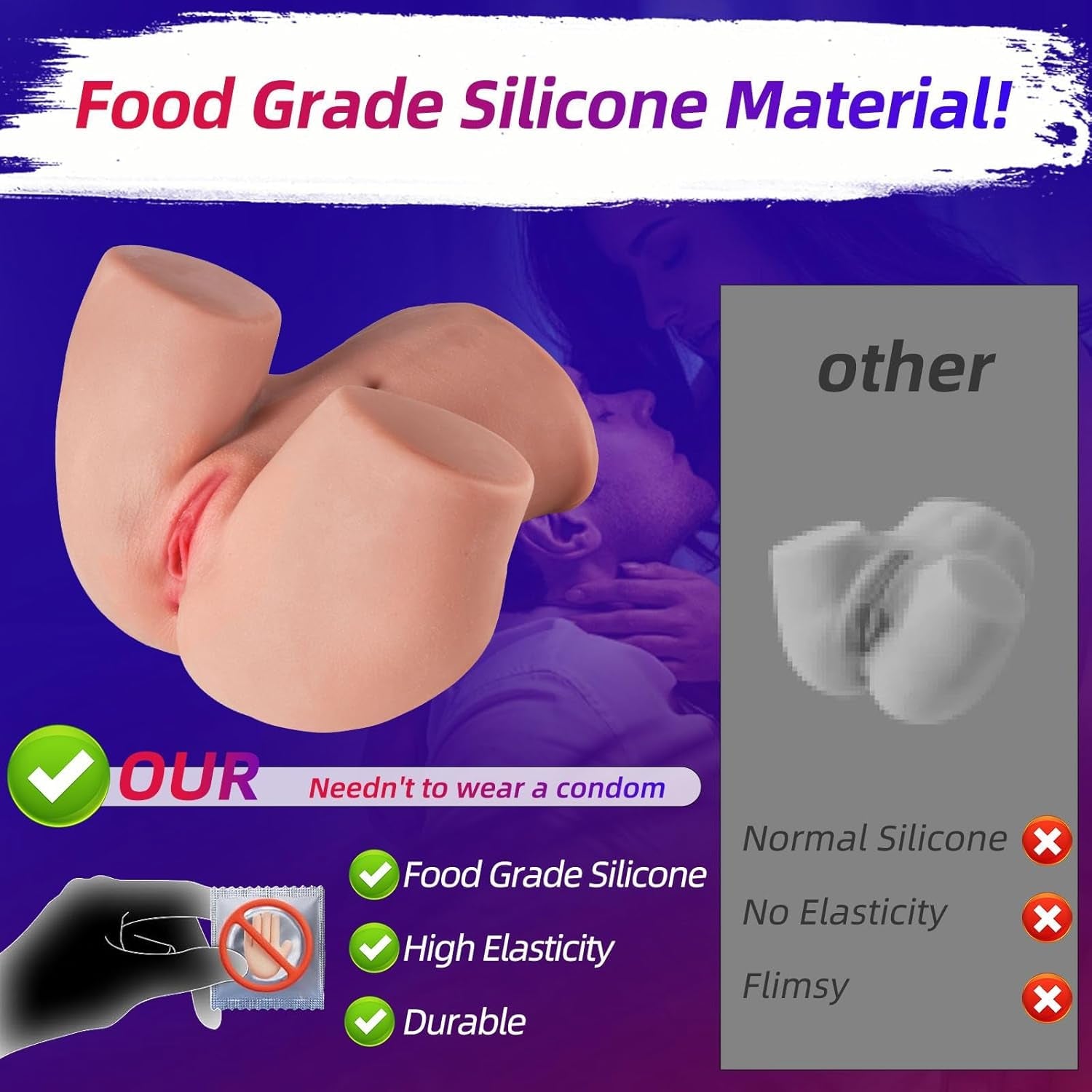 Male Masturbator Adult Sex Toys - 2 Holes Pocket Pussy Realistic Sex Dolls Male Sex Toys for Men Masturbation, 5.9 LB 3D Lifelike Soft Butt with Vagina and Anal Sex Pleasure Adult Toys Stroker