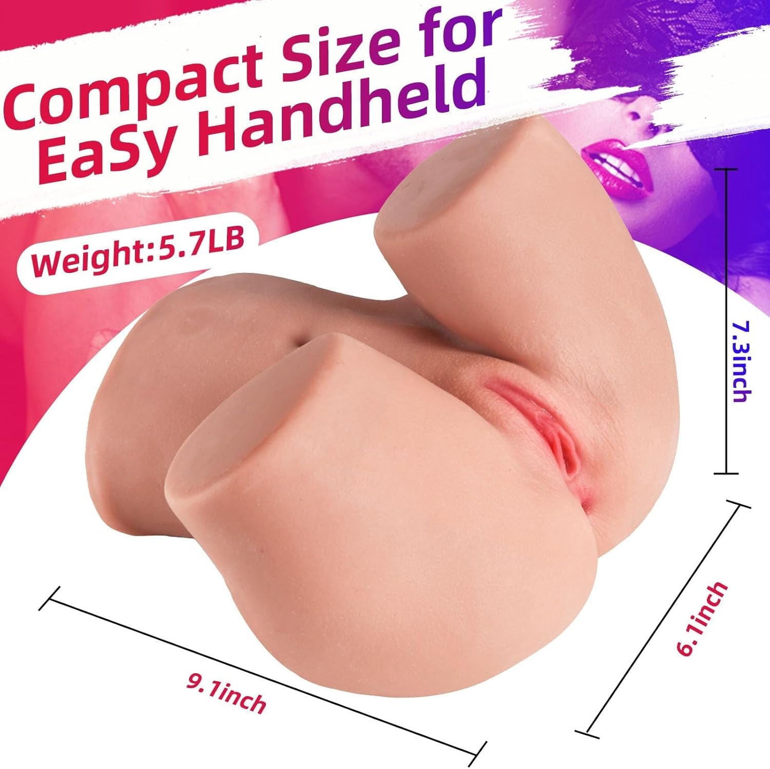 Male Masturbator Adult Sex Toys - 2 Holes Pocket Pussy Realistic Sex Dolls Male Sex Toys for Men Masturbation, 5.9 LB 3D Lifelike Soft Butt with Vagina and Anal Sex Pleasure Adult Toys Stroker