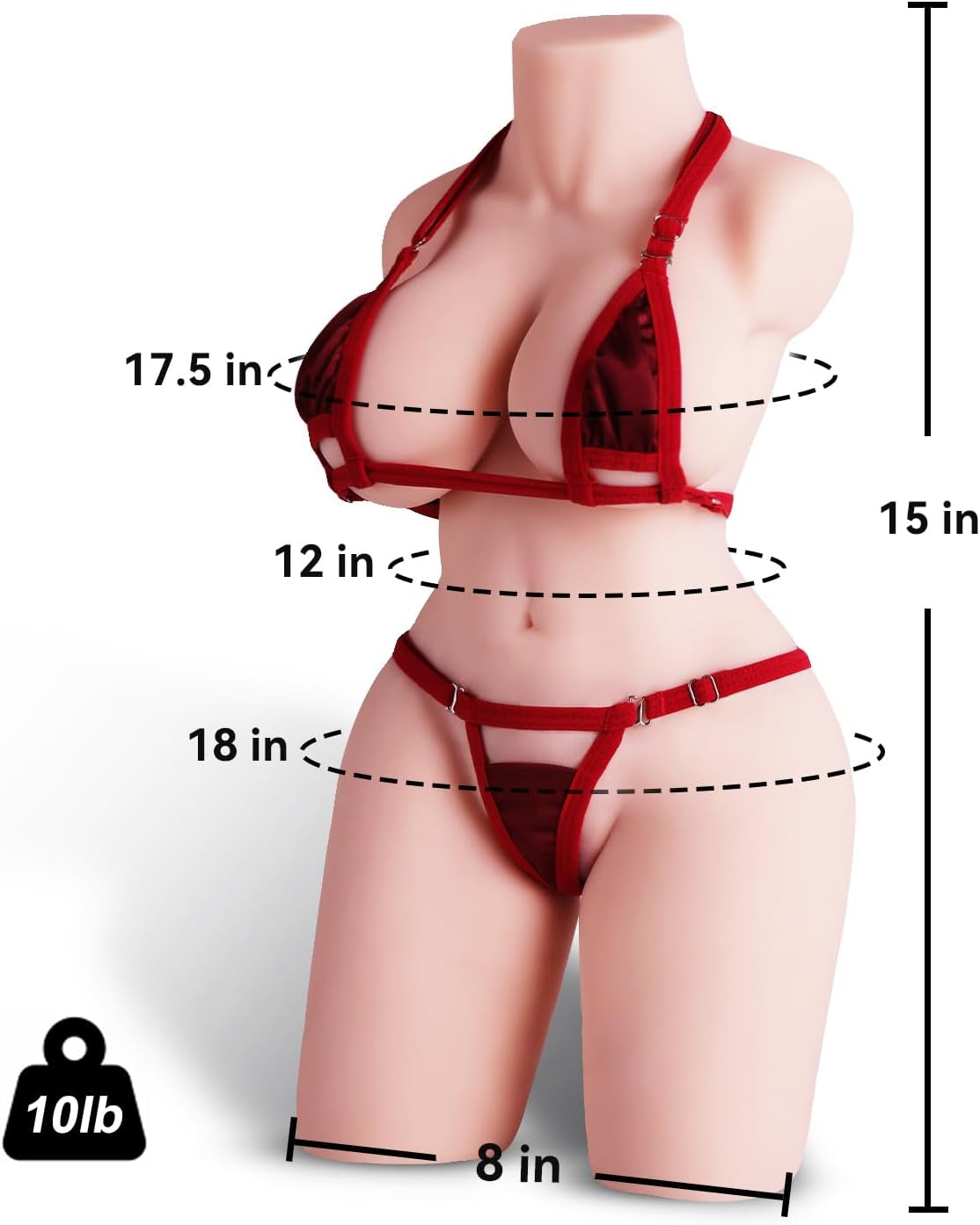 10Lb Male Sex Toys for Men Realistic Sex Doll Tight Dual Channel Vagina & Anal High Durability TPR Softness Material Men Masturbation Mini Sex Dolls